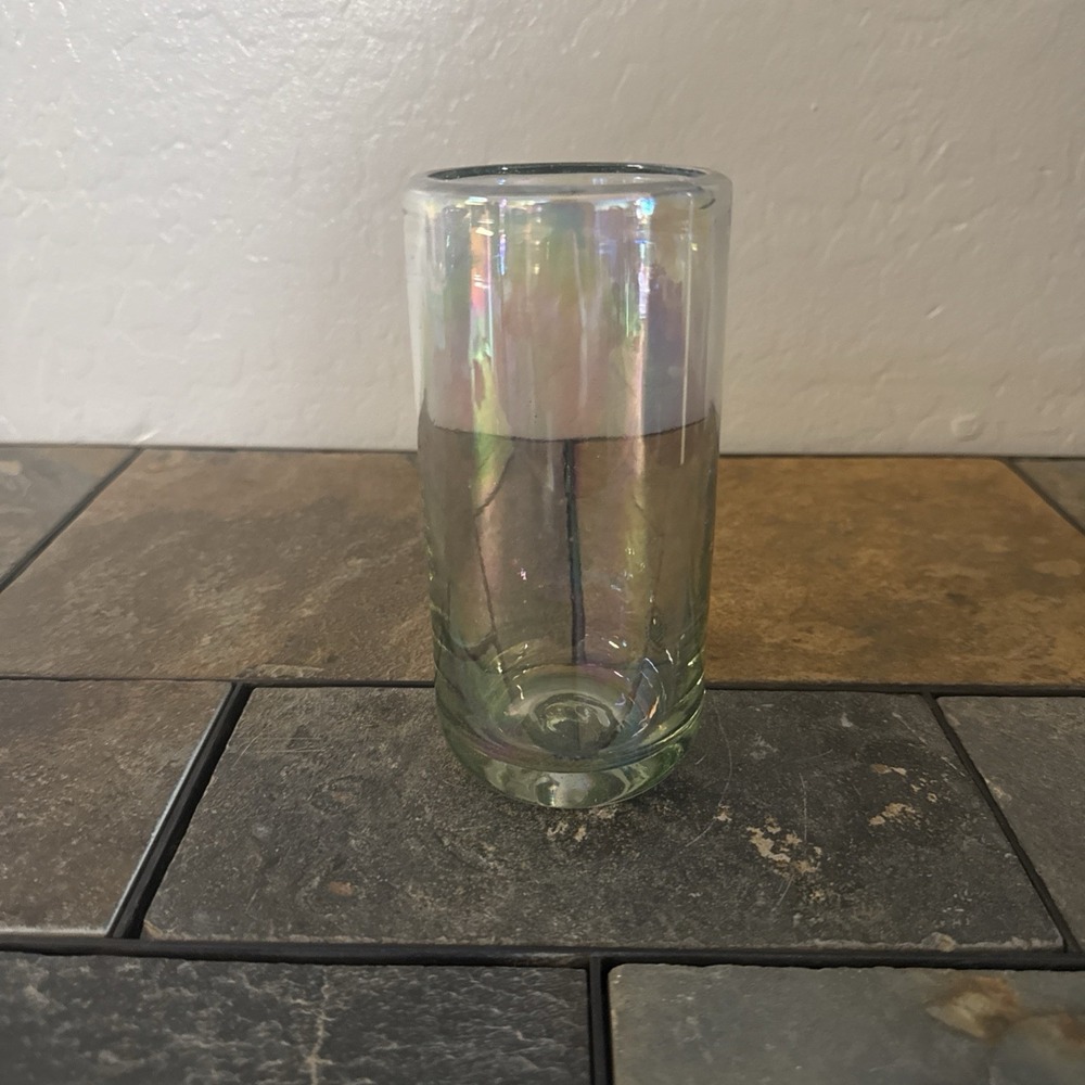 Vintage Iridescent Glass‎ Tumbler – Retro Drinking Glass